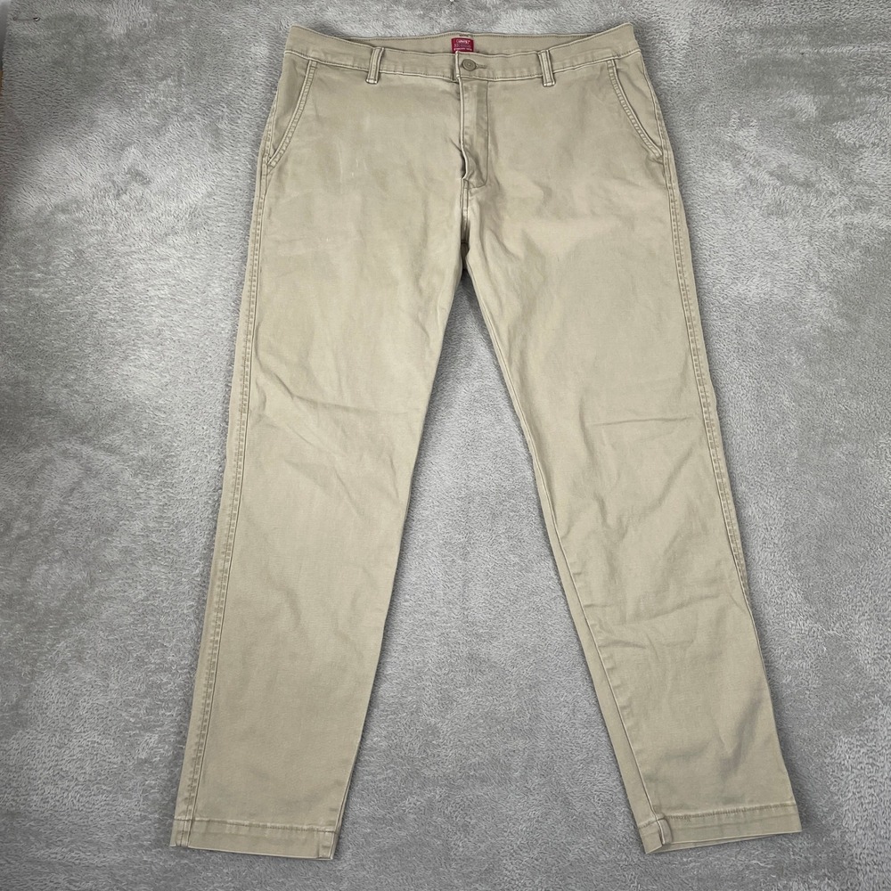 Levi's XX Chino Standard Taper Pants Mens 36x32 Khaki Tan Stretch Twill
